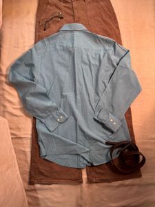 Men&#39;s Blue Long Sleeve Shirt