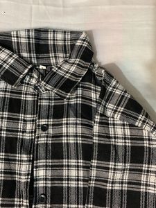 Black &amp; White Plaid Flannel