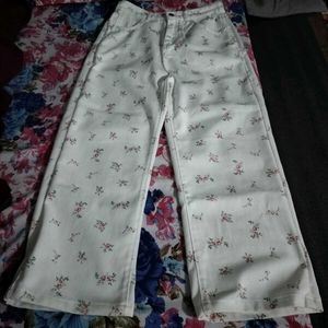 Floral Print High Waist Jeans