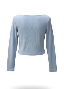 Cute Blue Long Sleeve Top