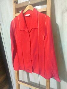 Elegant Red Embroidery Work Shirt Size-36-38