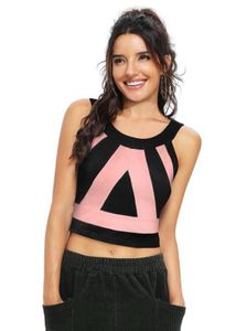 Graphic Black & Pink Crop Top