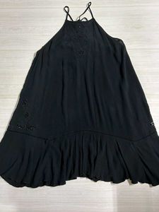 Black Sexy Beach Wavy Dress