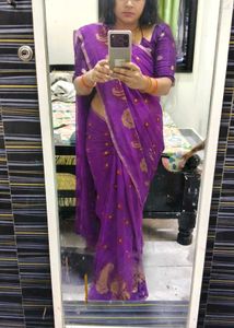 Purple Floral Saree