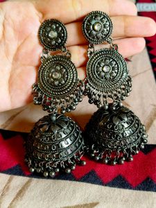 Silver Jhumka Earrings
