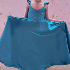Cute Blue Dress with Embellishments