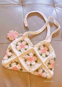 Floral Crochet Shoulder Bag