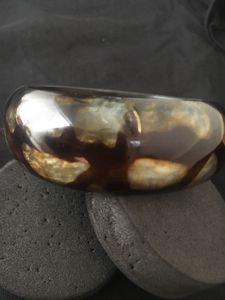 Mop inlaid Resin Brown Bangle