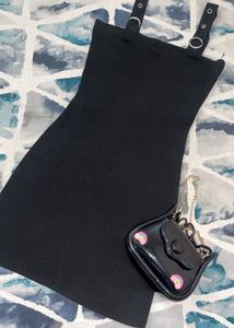 Black Mini Dress with Adjustable Straps
