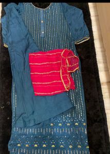 Stylish Blue &amp; Pink Kurta Set