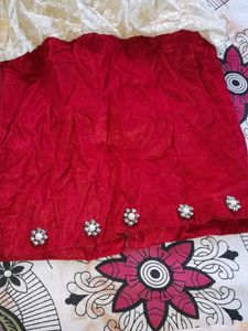Red And Cream Frock