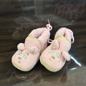 Adorable Pink Baby Booties