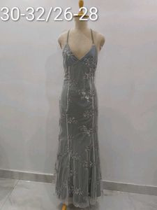Elegant Grey Maxi Dress