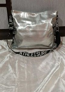 Silver Metallic Tote Bag