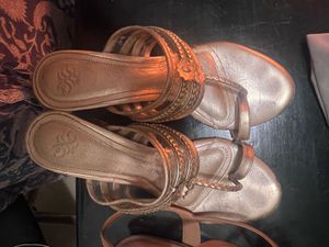 Elegant Gold Ethnic Heels