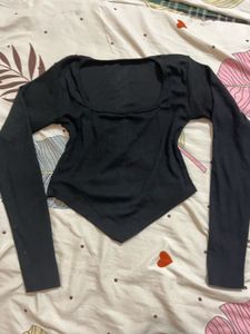 Black Corset Style Crop Top