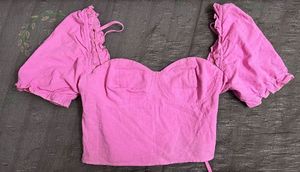 Pink Ruffle Sleeve Top