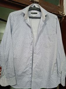 White Printed Partywear Shirt For Men