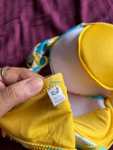 Beach Wear Floral Yellow Bra 42 Size