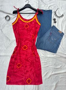 Red Tie-Dye Dress