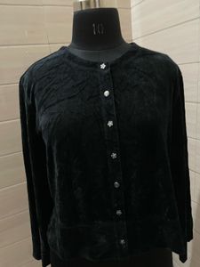 Stylish Black Cardigan velvet