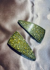 Triangle Hair Clips - Gold &amp; Green