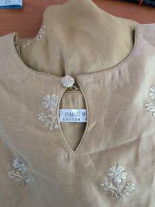 Tan Embroidery Kurta Set (Women's)