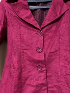 Burgundy buttoned coat