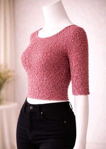 Mauve Lace skirt blouse