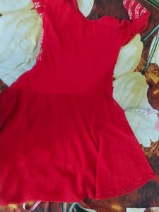 Red Embroidered Kurta Set