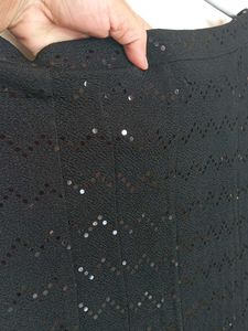 Black Sequin Pencil Skirt