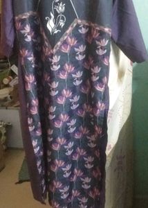 Floral Print Crepe Kurti