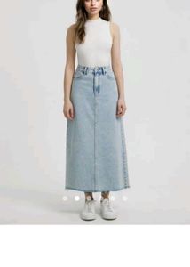 Vintage Denim Maxi Skirt