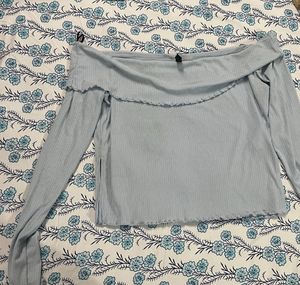 Blue Off-Shoulder Top