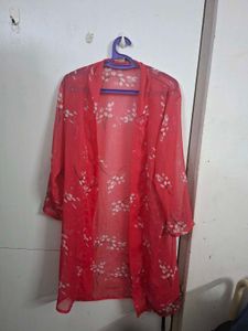 Red Floral Sheer Shrug