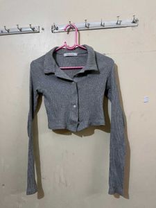 Cute Grey Crop Top