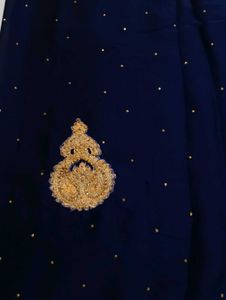 Elegant Blue and Gold Saree