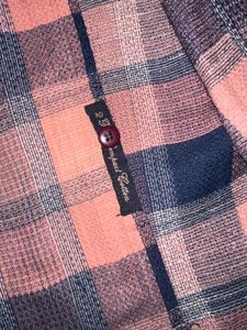 Pink &amp; Navy Plaid Flannel Shirt