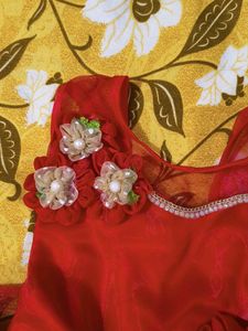 Red party wear frock