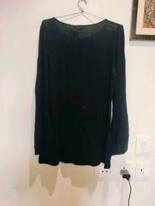 Black Embellished Neckline Top Fixed Price