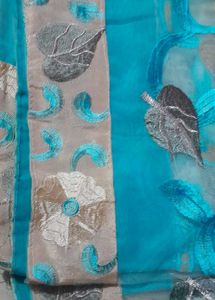Blue Net Saree With Blouse And Petticoat