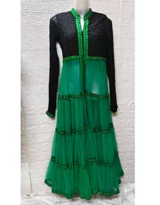 Elegant Green & Black Ethnic Gown