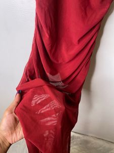 Sexy Marhoon Side Slit Dress