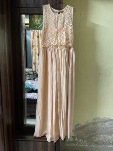Clearance Sale Peach Maxi Gown With Net