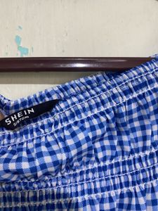 Blue Gingham Maxi Dress