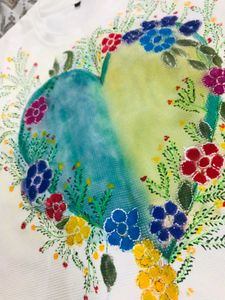 Hand Painted Floral Heart Graphic Tee