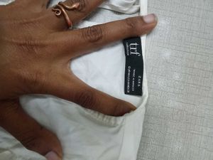 ZARA  Blouse White V-Neck Top