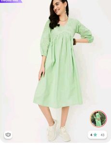 Pista Green Embroidered Dress I Max