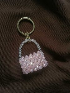 mini beaded bag keychain