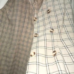 Plaid Dress with White Sleeves